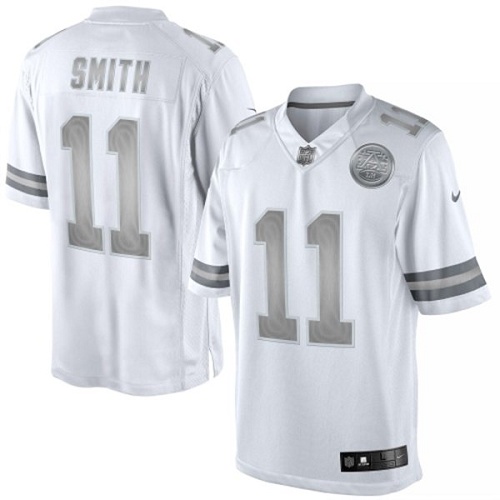 Men's Elite Alex Smith Nike Jersey White - #11 Platinum NFL Kansas City Chiefs